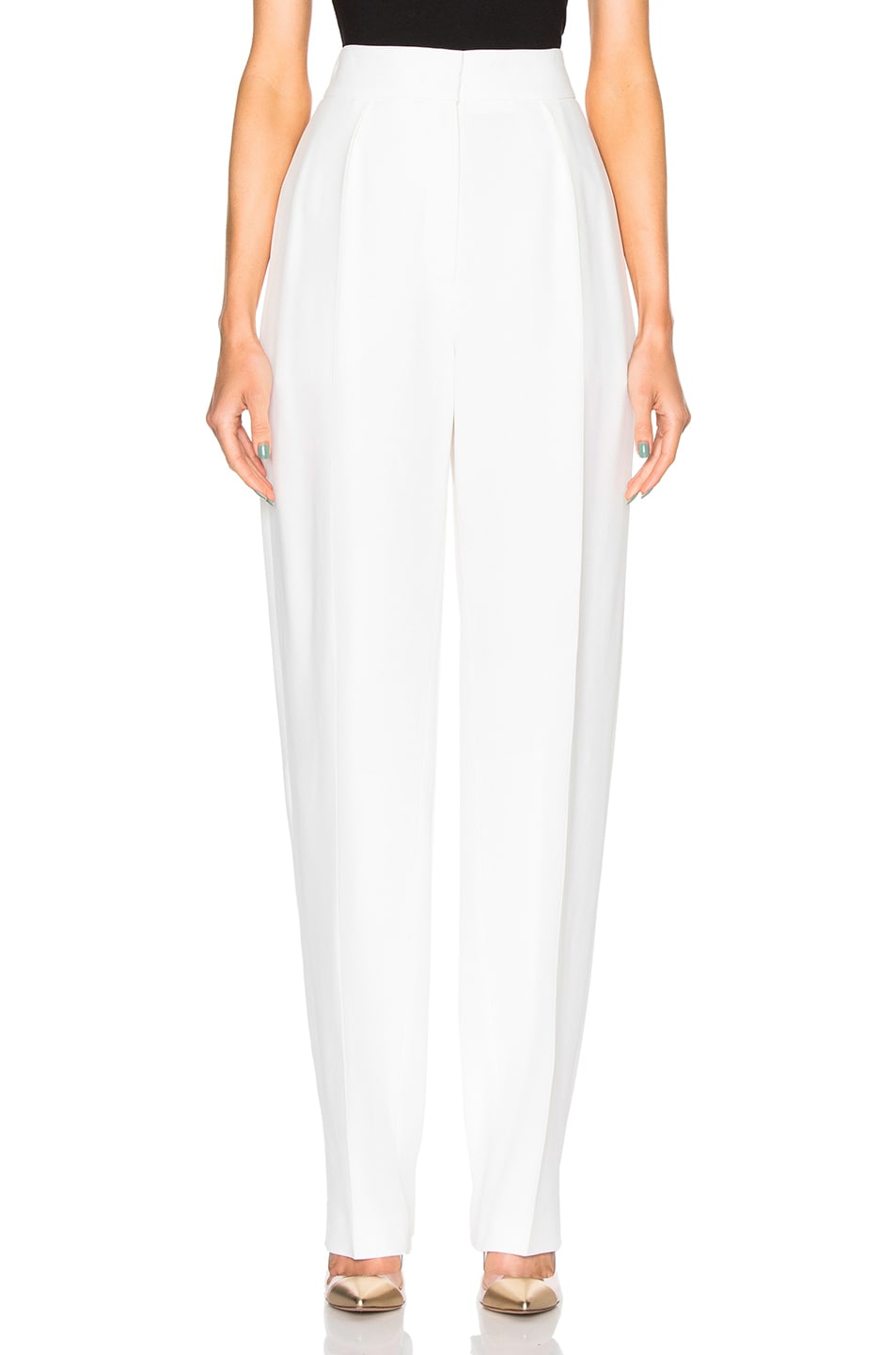 Image 1 of Lanvin Viscose Trousers in Ivory