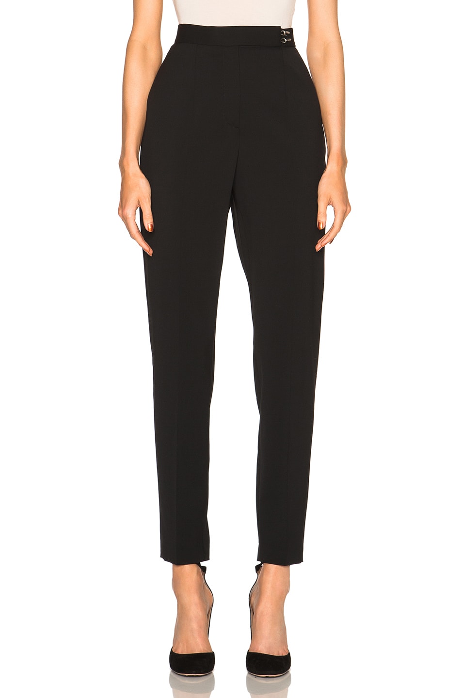 Image 1 of Lanvin High Waist Wool Trousers in Black