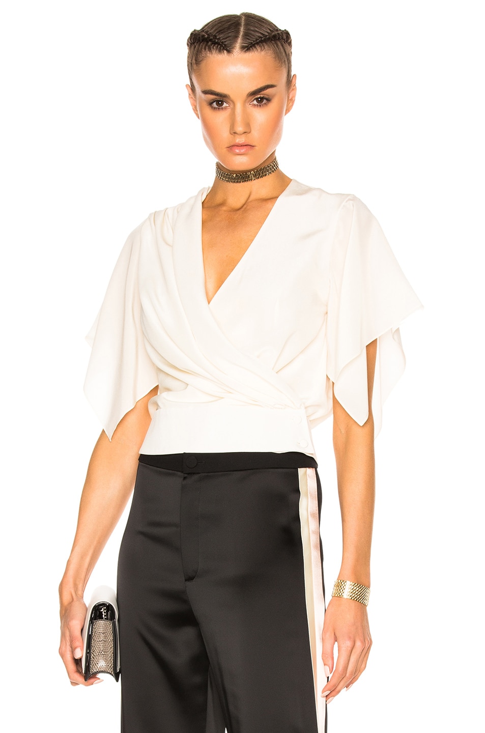 Image 1 of Lanvin Cross Over Top in Ivory