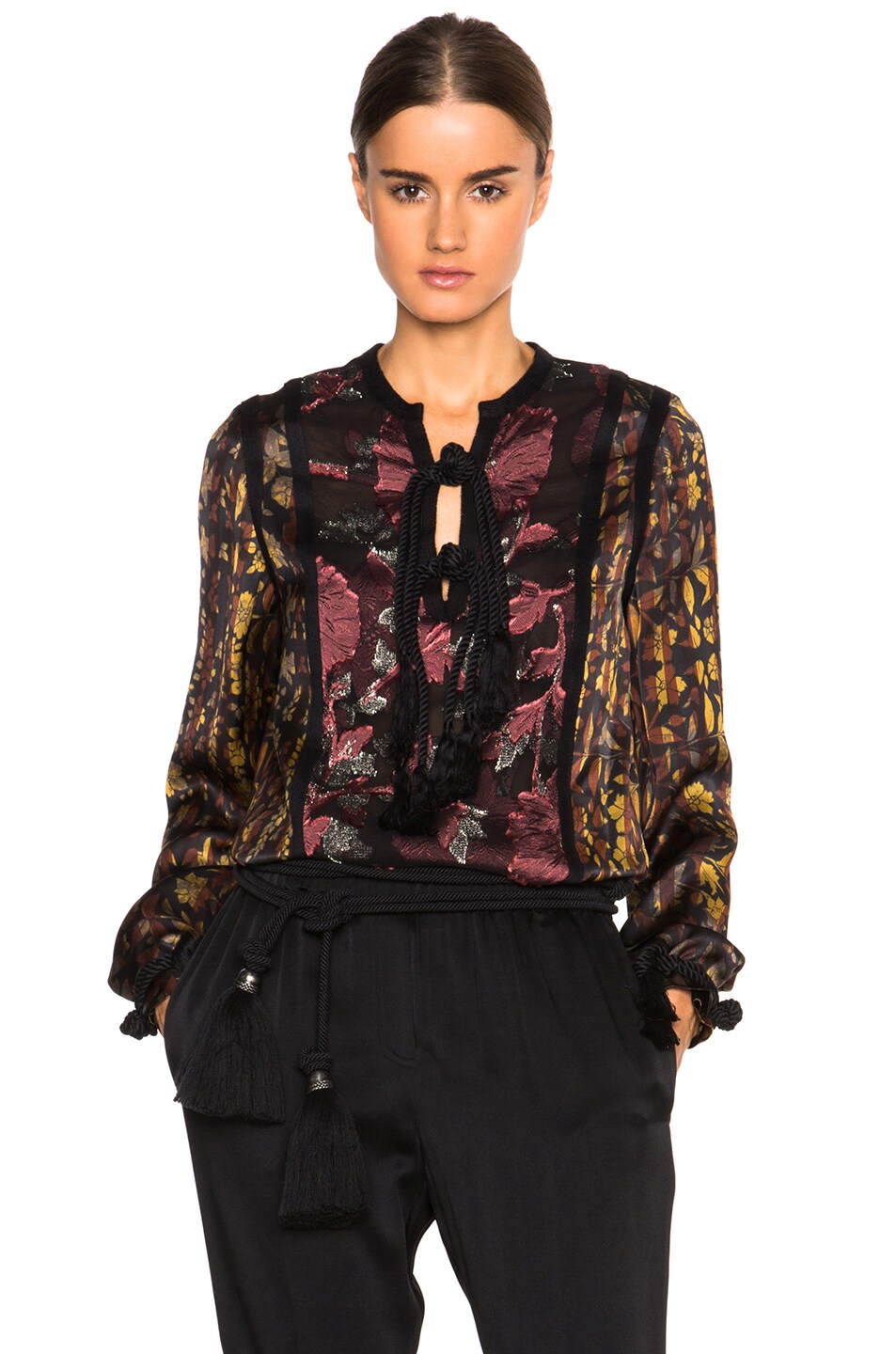Image 1 of Lanvin Embroidered Blouse in Terracotta