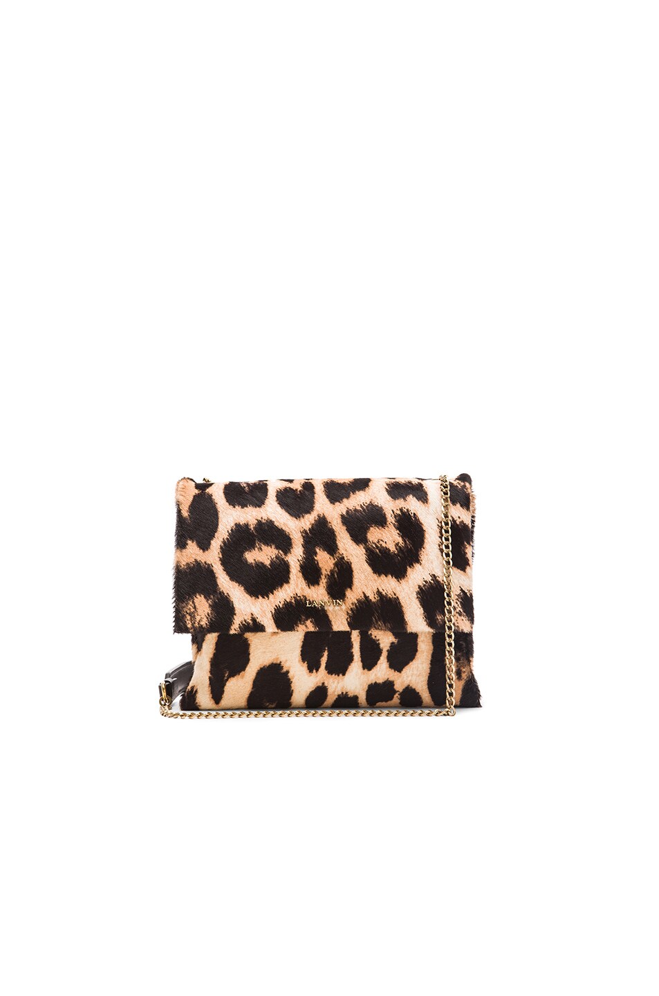 Image 1 of Lanvin Mini Leopard Print Sugar Bag in Natural