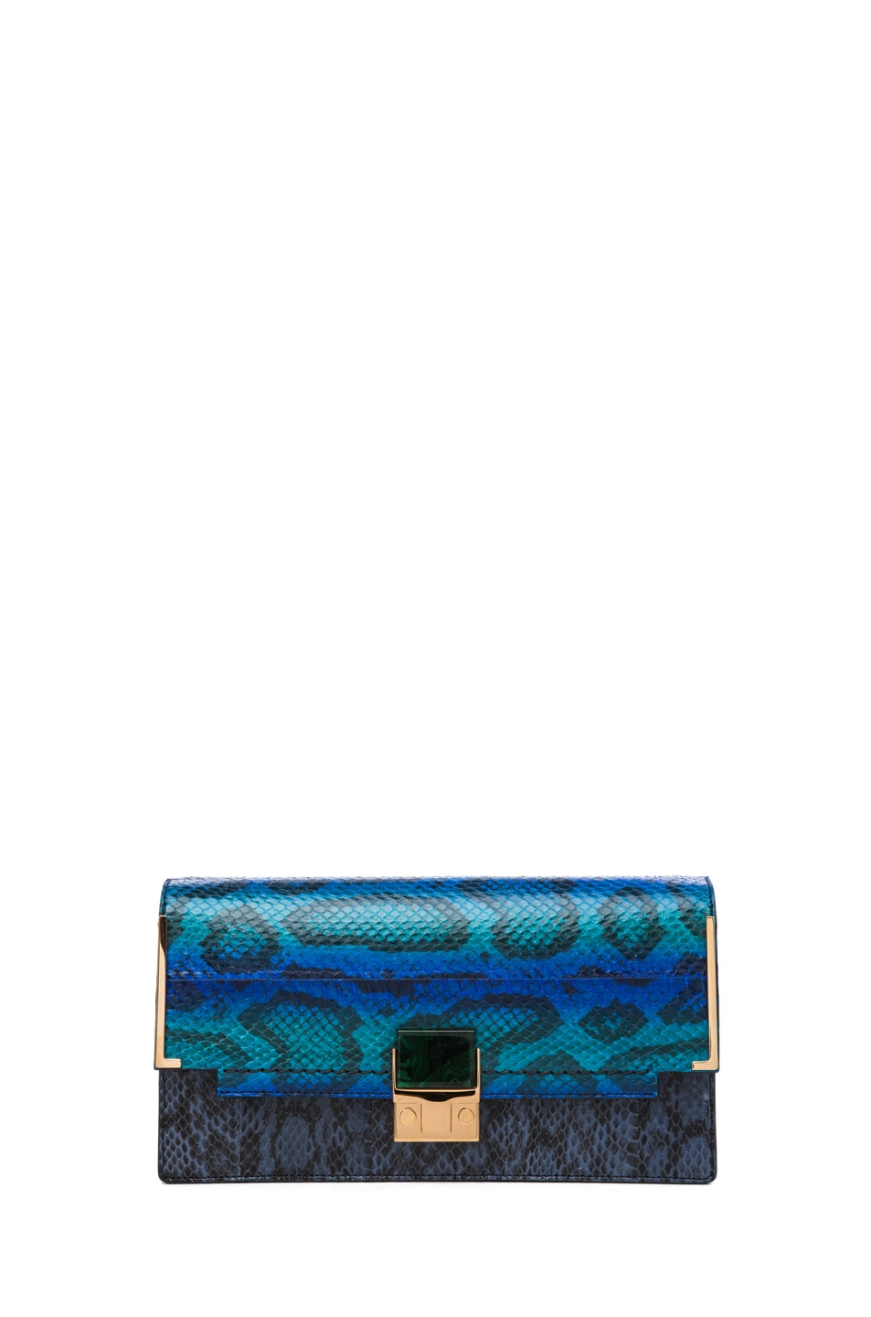 Image 1 of Lanvin Partition Snake Clutch in Electrical Blue
