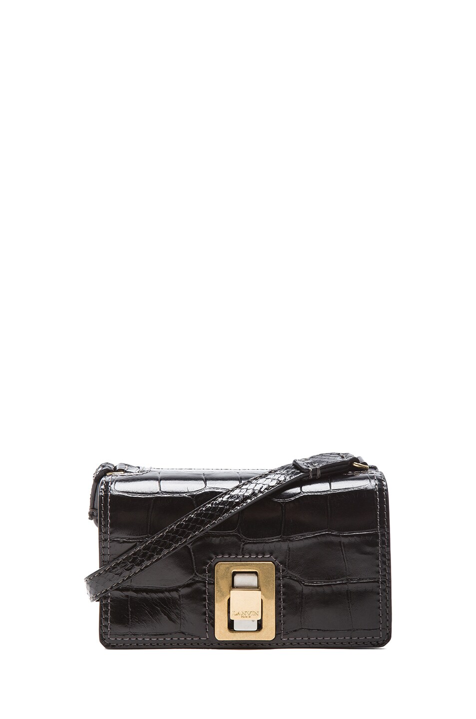 Image 1 of Lanvin Mini Rigid Bag in Black