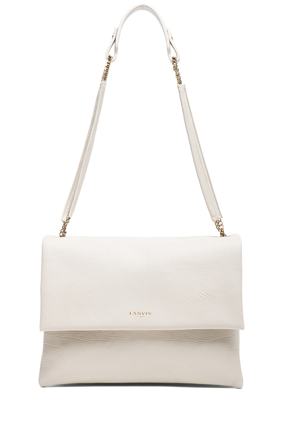 Image 1 of Lanvin Medium Foldover Bag in White