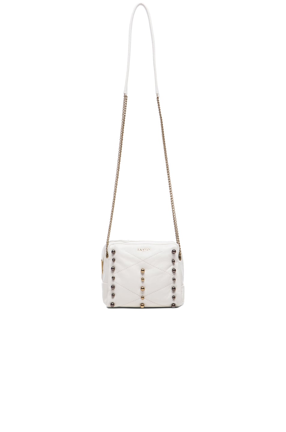 Image 1 of Lanvin Pearl Studded Mini Sugar Bag in White
