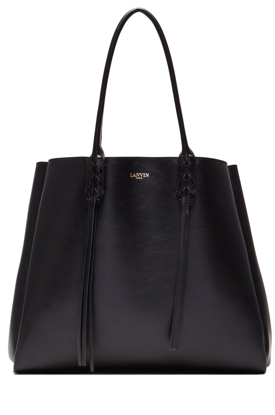 Image 1 of Lanvin Shopper Bag with Fringe Detail in Black
