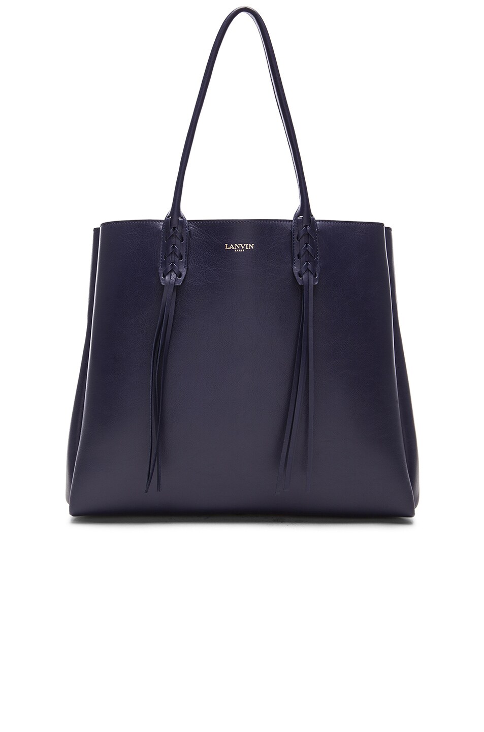 Image 1 of Lanvin Shopper Bag with Fringe Detail in Dark Blue
