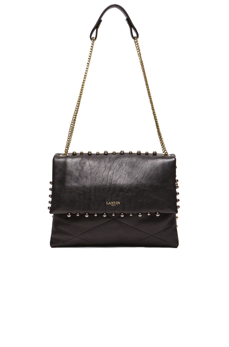 Image 1 of Lanvin Pearl Studded Sugar Bag in Black