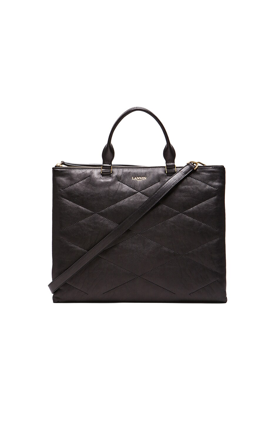 Image 1 of Lanvin Quilted Lambskin Sugar Day Bag in Black