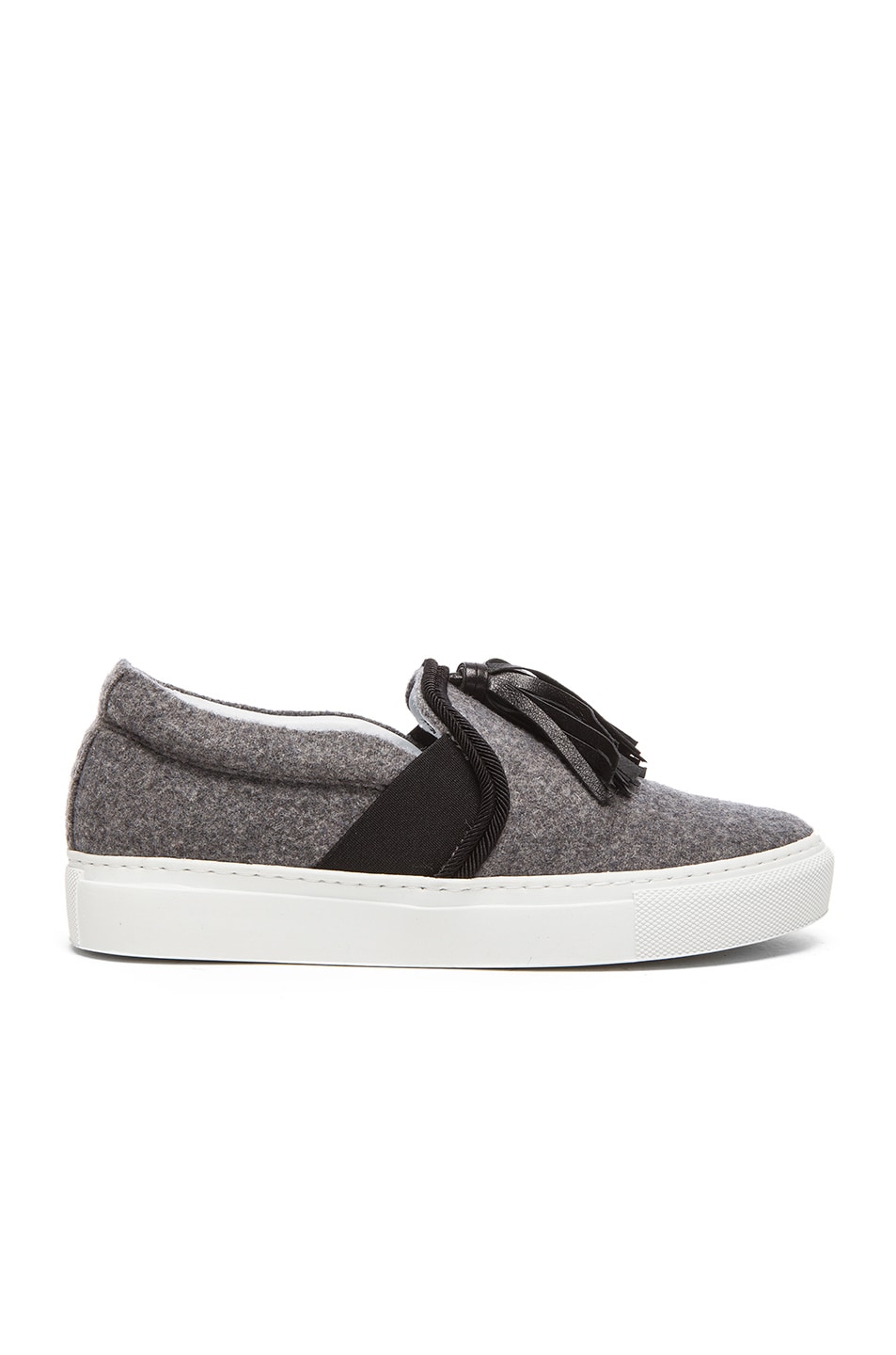 Image 1 of Lanvin Tassel Wool Sneakers in Grey