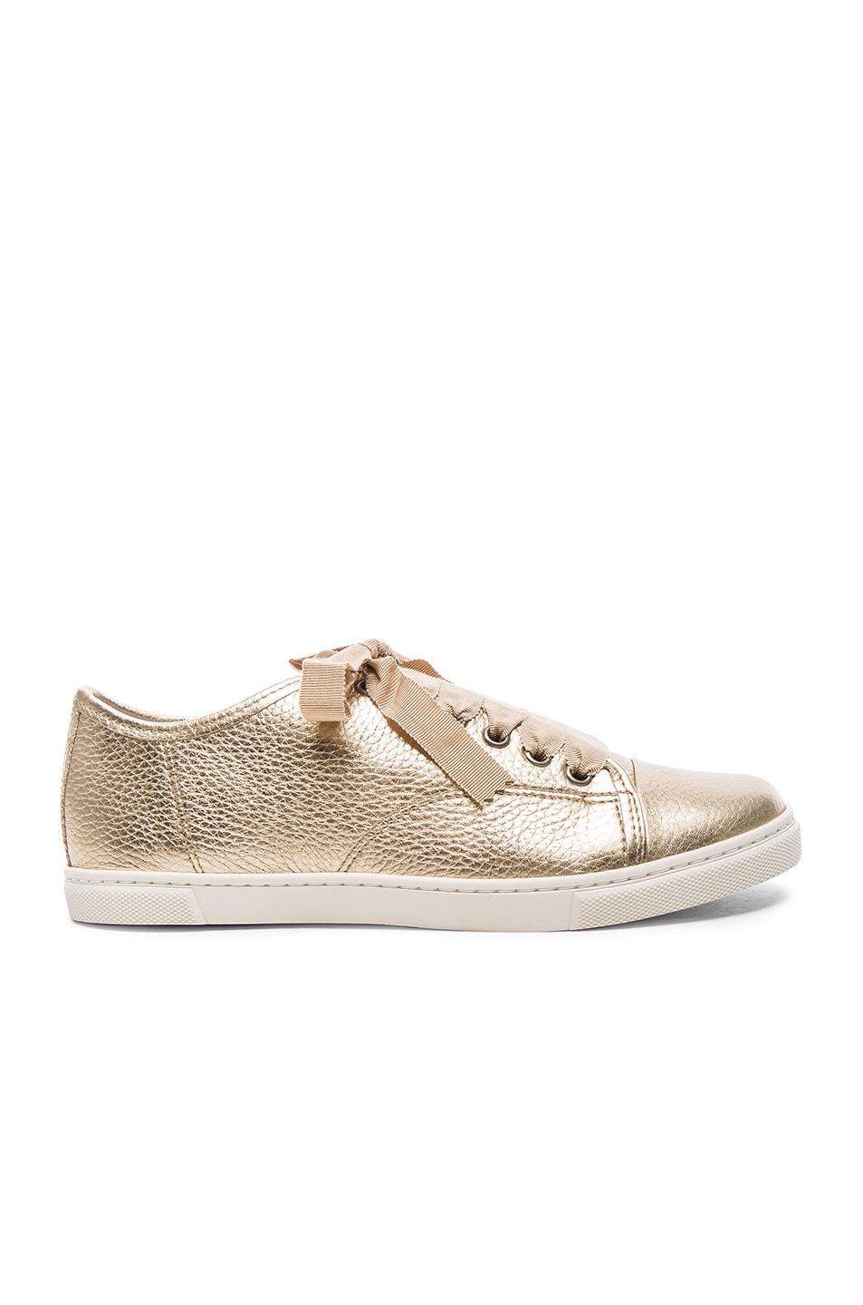 Image 1 of Lanvin Leather Sneakers in Gold