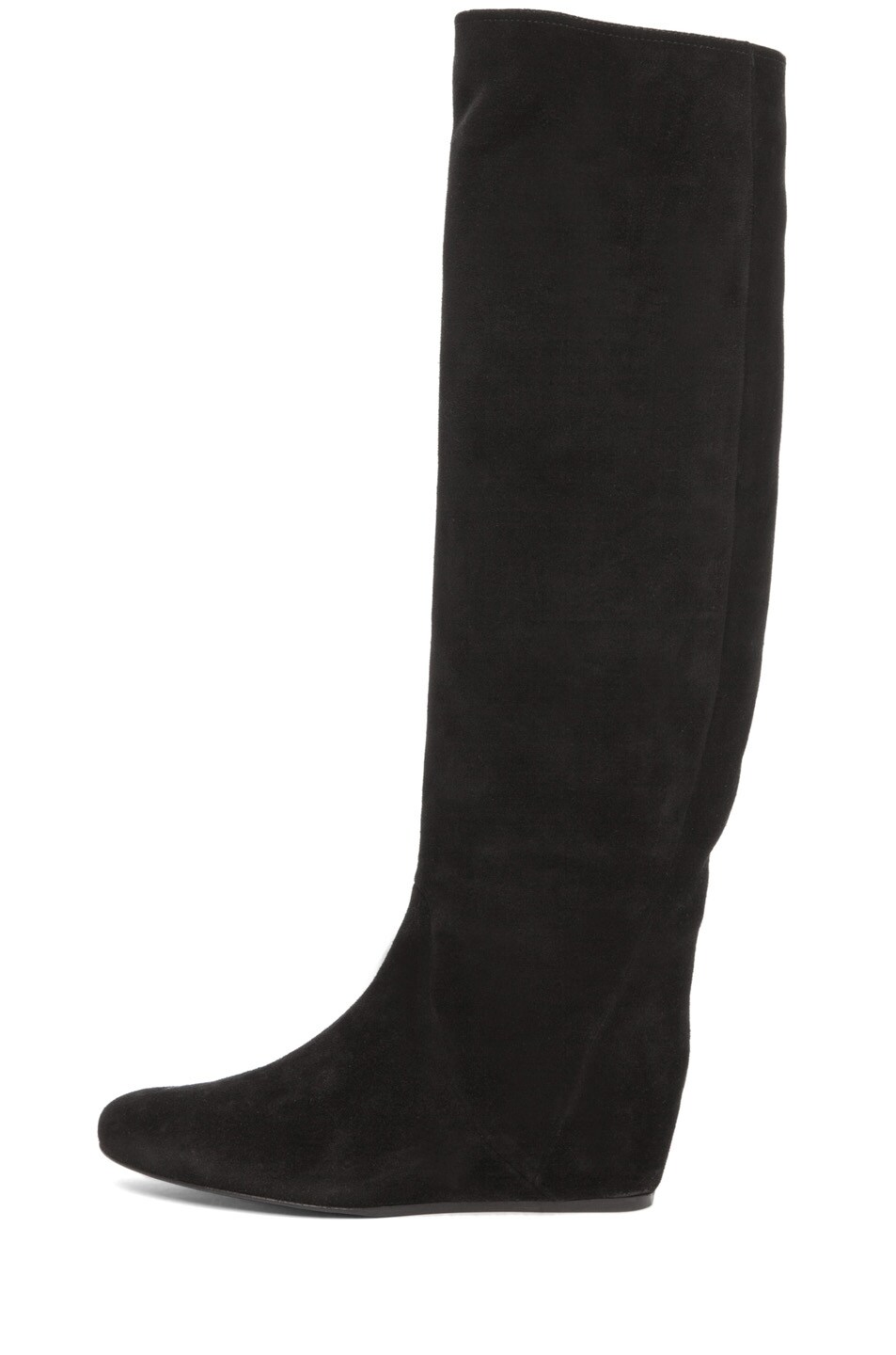 Image 1 of Lanvin Suede Wedge Boots in Black