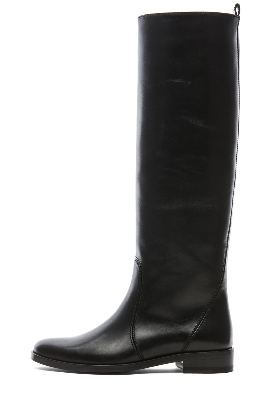 Image 1 of Lanvin Leather Riding Boots in Noir