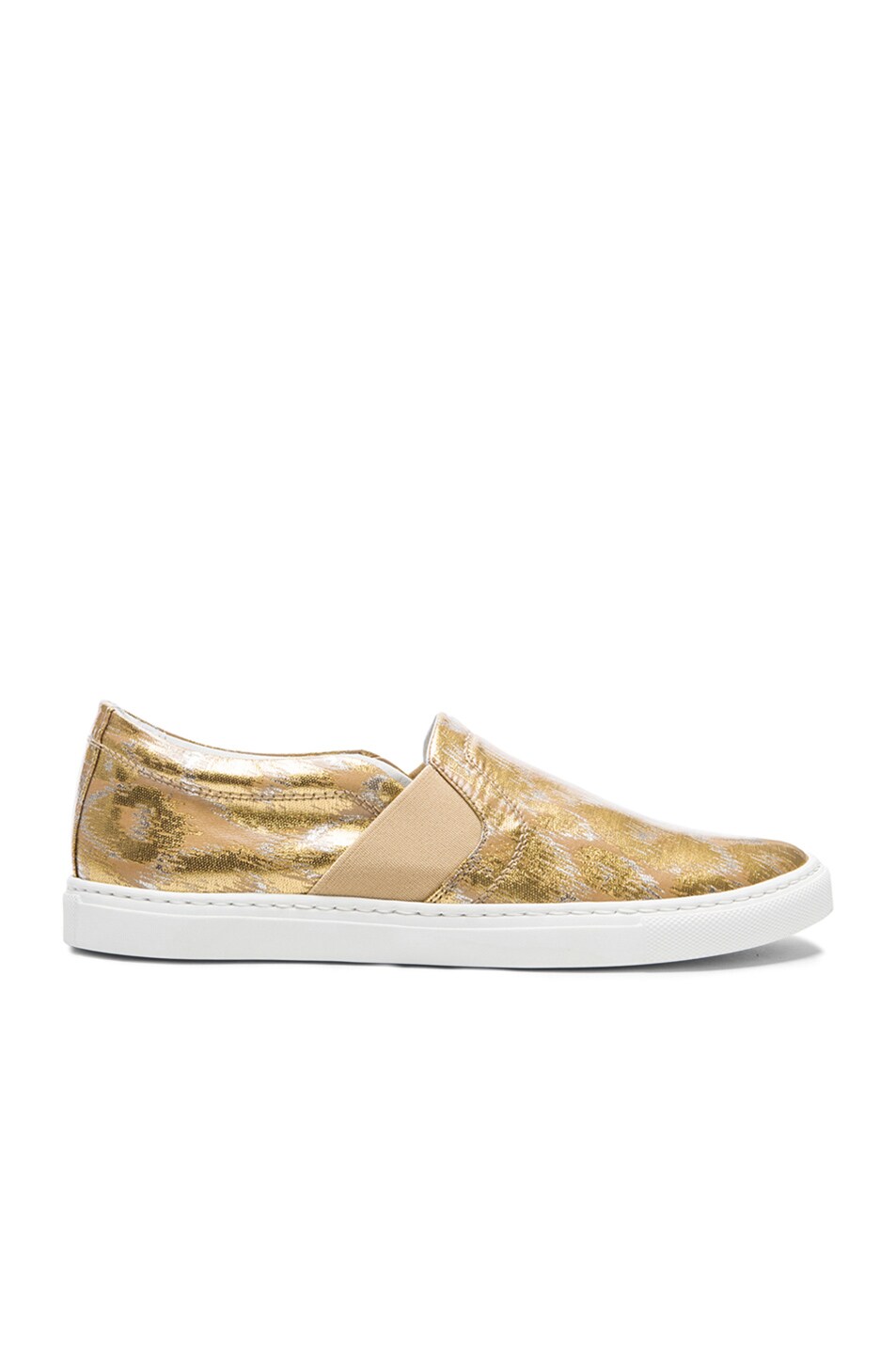 Image 1 of Lanvin Pull On Coated Fabric Sneakers in Gold