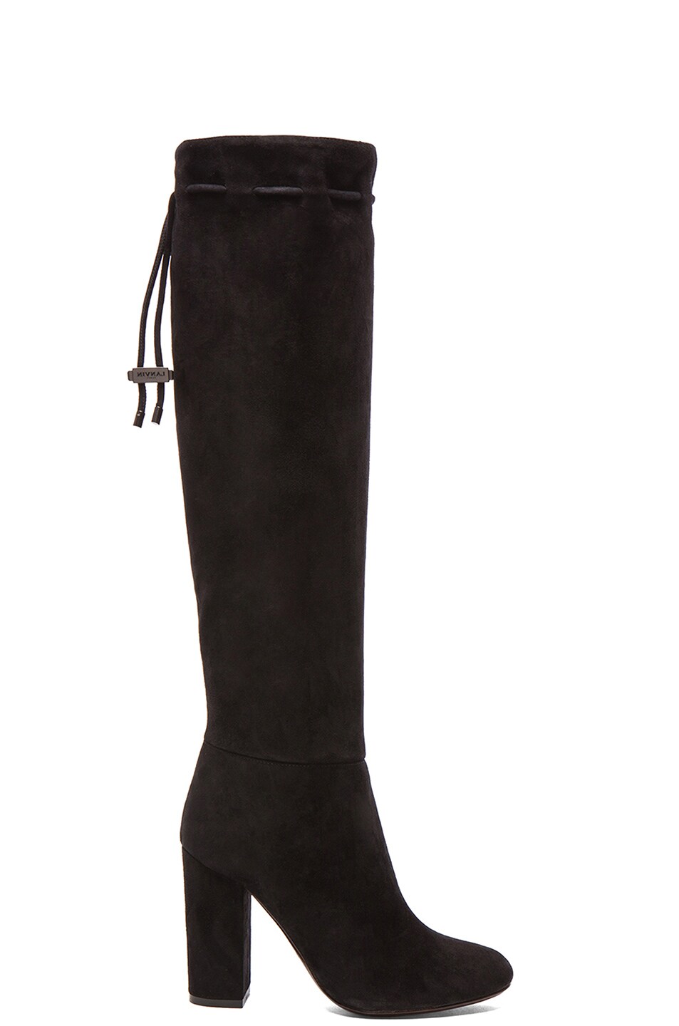 Image 1 of Lanvin Knee High Suede Boots in Black