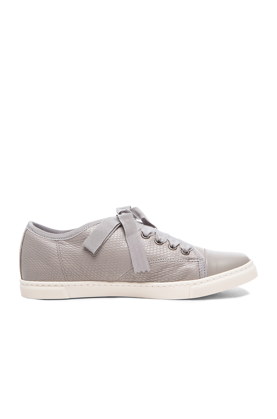 Image 1 of Lanvin Low Top Lambskin Sneakers in Grey