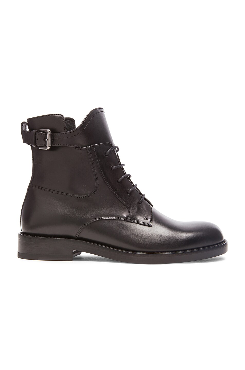 Image 1 of Lanvin Combat Leather Boots in Black