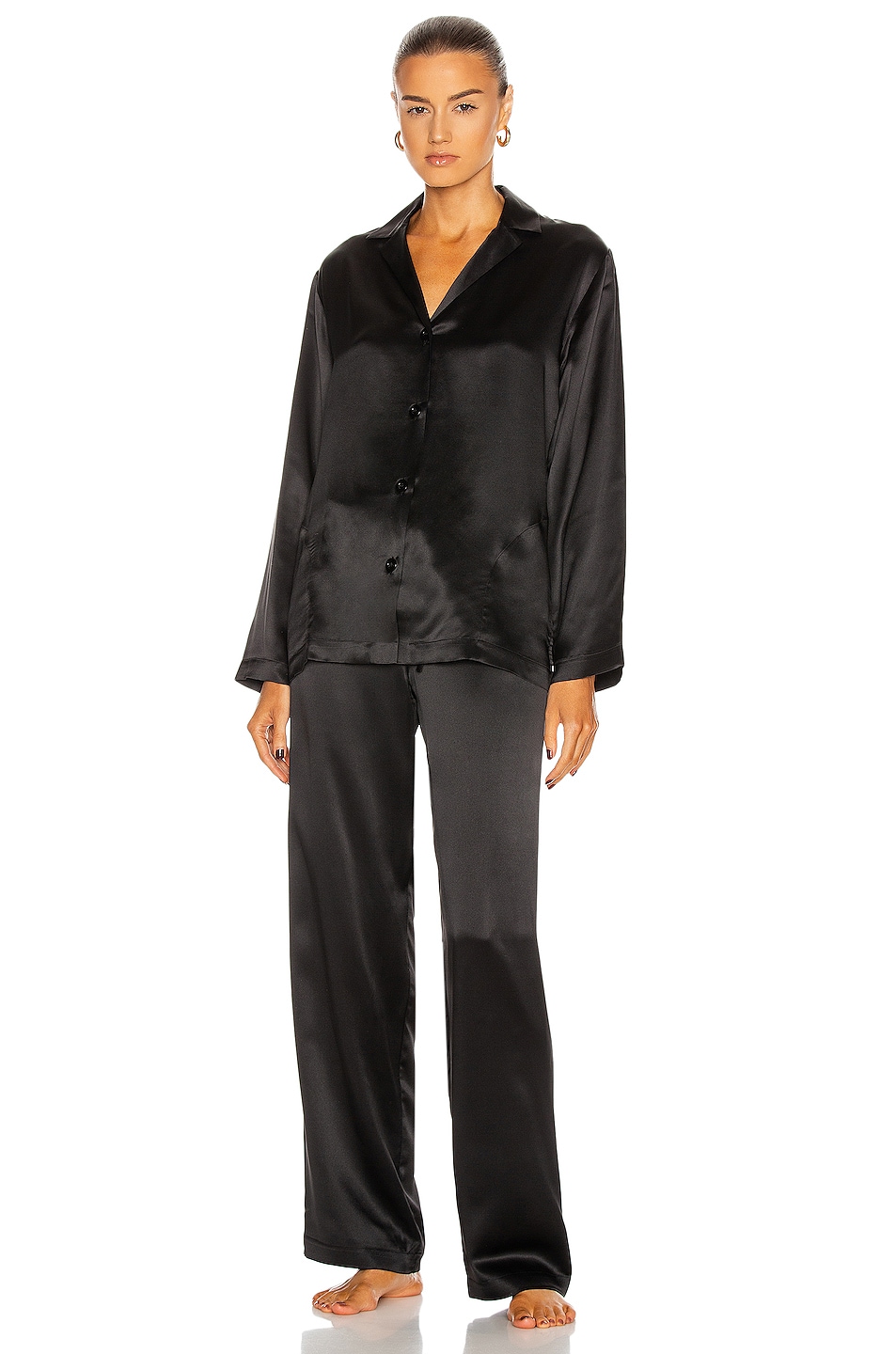 Image 1 of La Perla Silk Long Pajamas in Black
