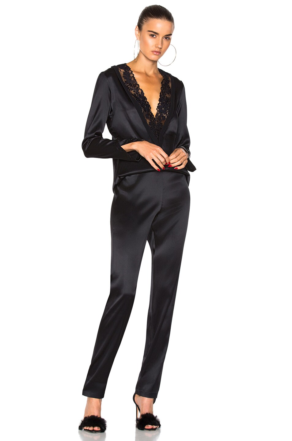 Image 1 of La Perla Azalea Pajama Set in Black