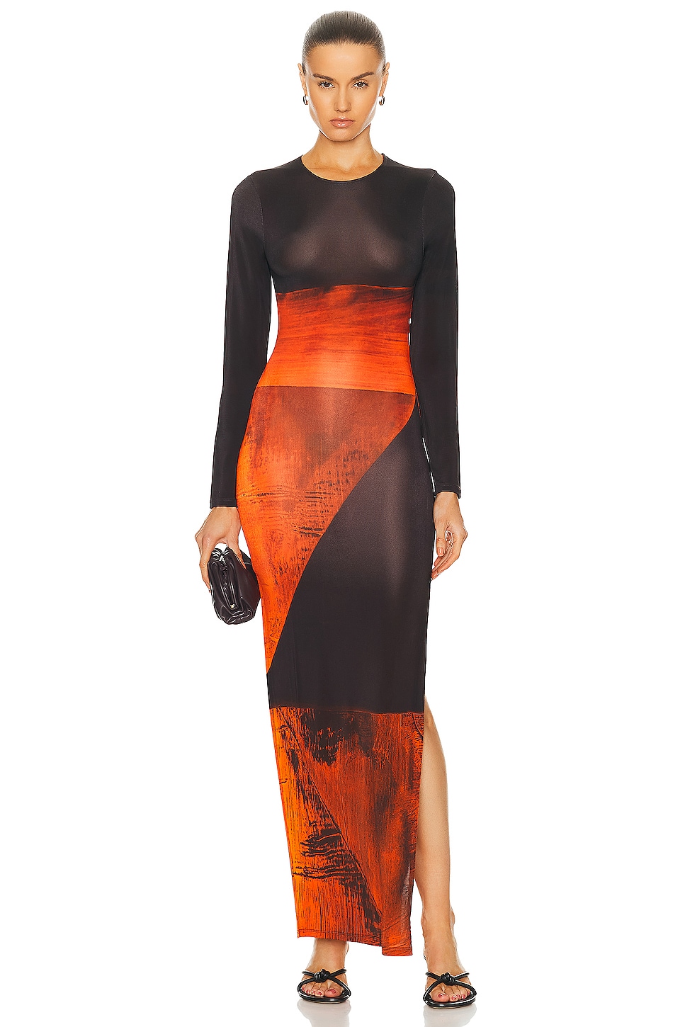Image 1 of Louisa Ballou High Tide Dress in Orange Polygon