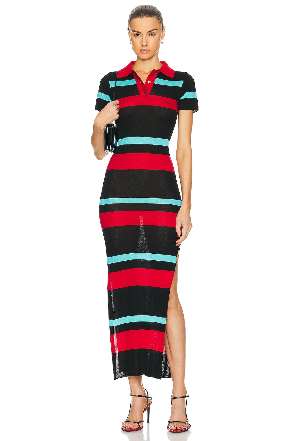 Image 1 of Louisa Ballou Polo Dress in Black, Red, & Blue