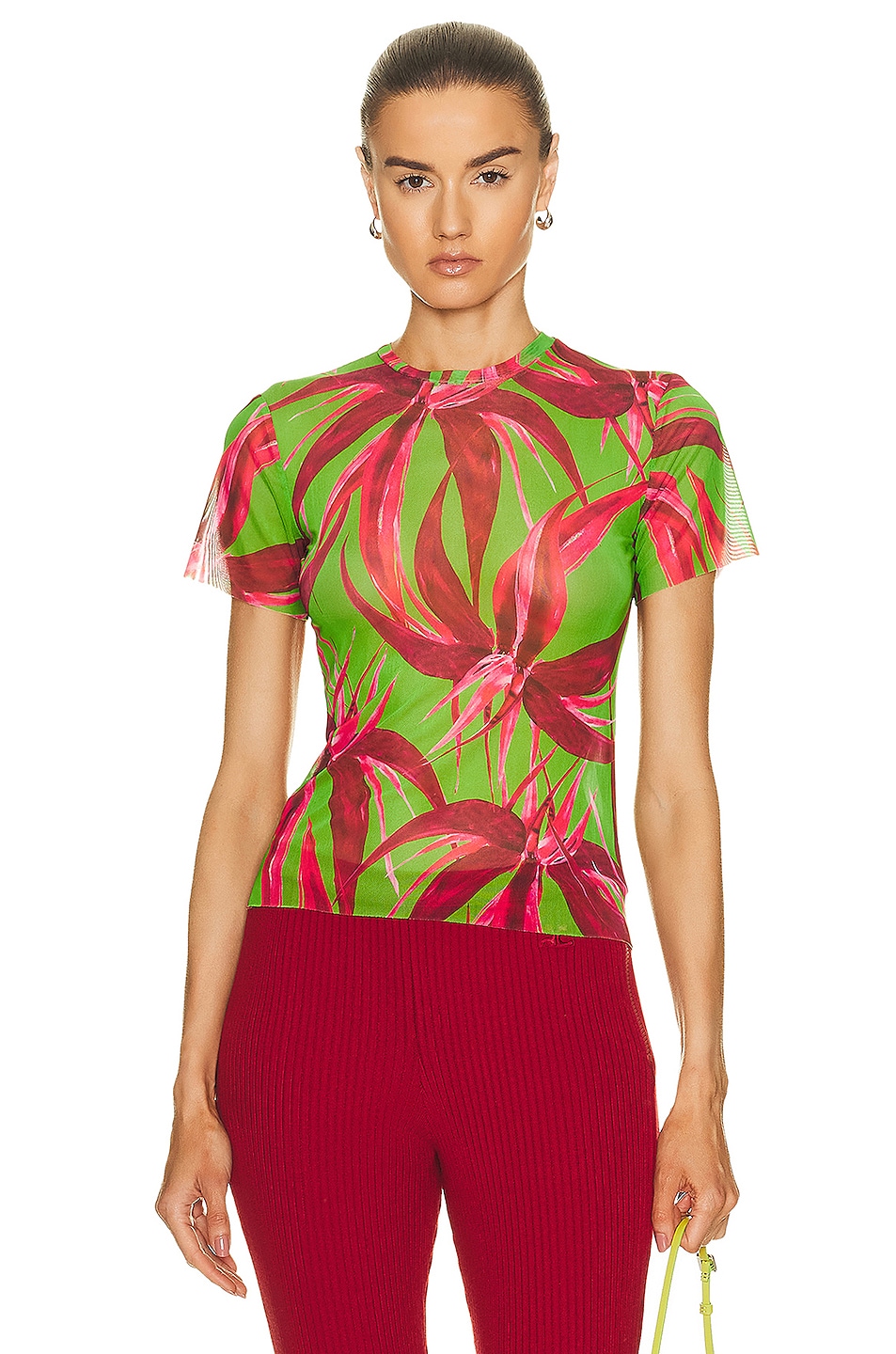 Image 1 of Louisa Ballou Beach Tee in Red Green Flower