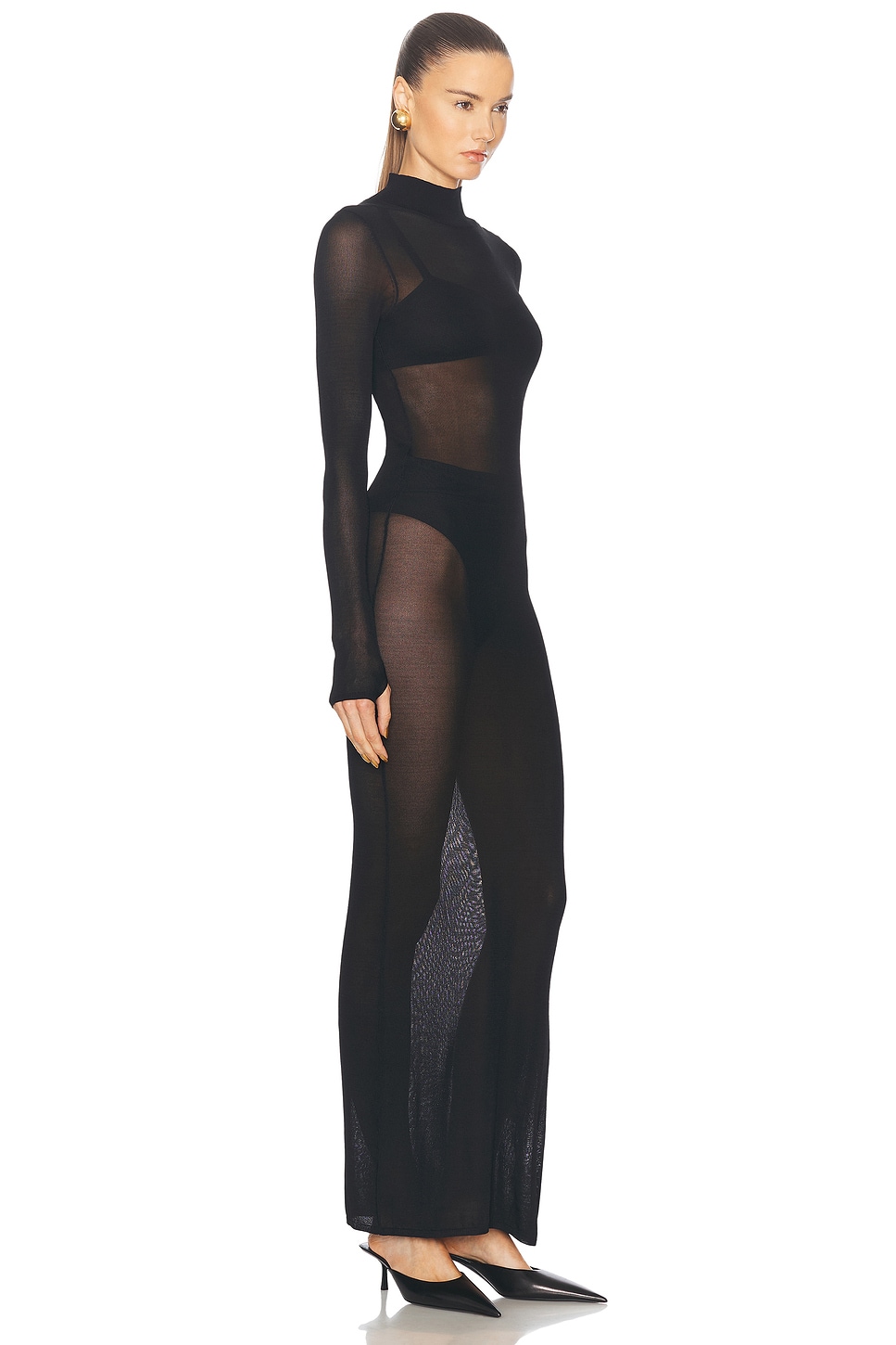 Shop L'academie By Marianna Reyes Maxi Knit Dress In Black