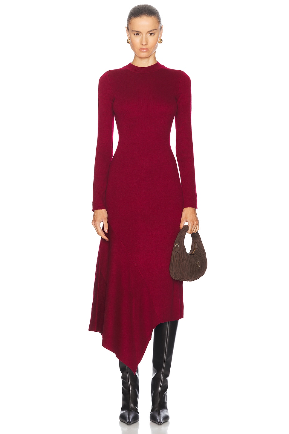 Image 1 of L'Academie by Marianna Odelya Asymmetrical Dress in Wine