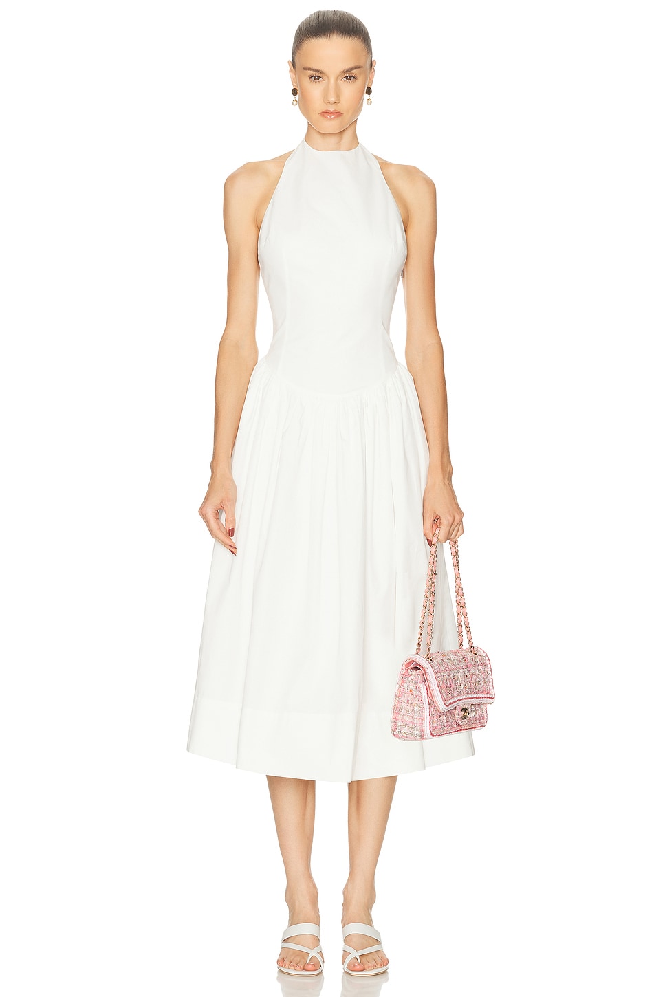 L'academie By Marianna Akiri Midi Dress In White