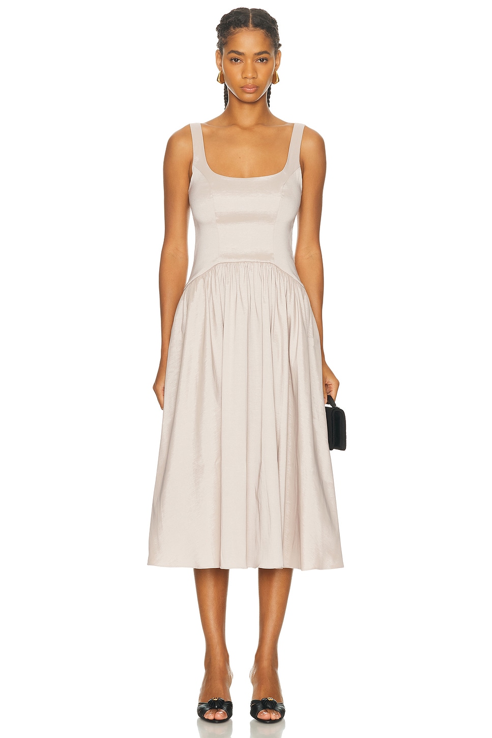 L'academie By Marianna Maricel Midi Dress In Neutral