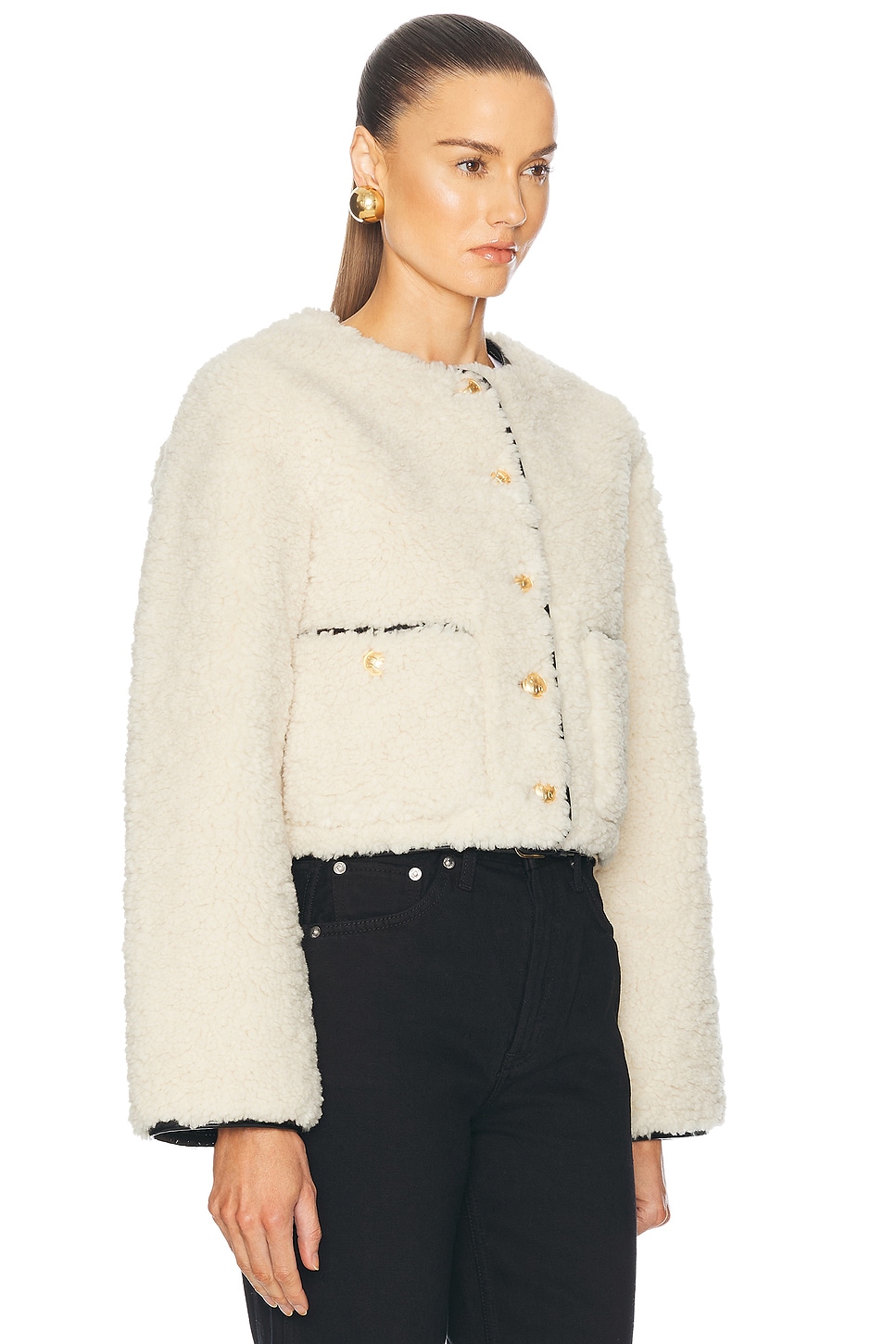 By Marianna Pauchet Reversible Faux Sherpa Jacket - Thumbnail 4