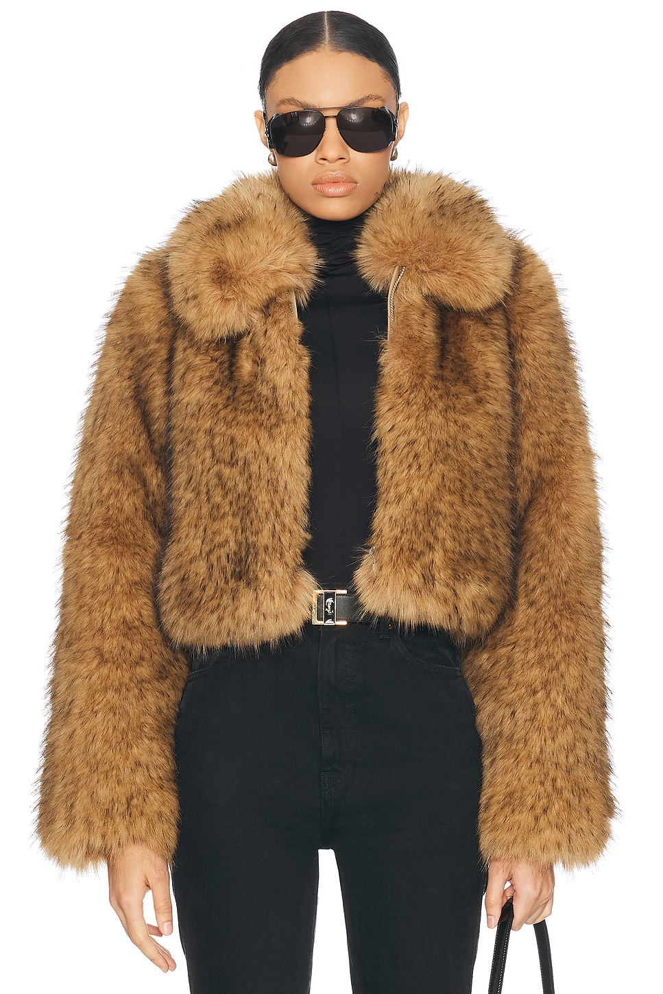 Savoie Faux Fur Jacket in Beige