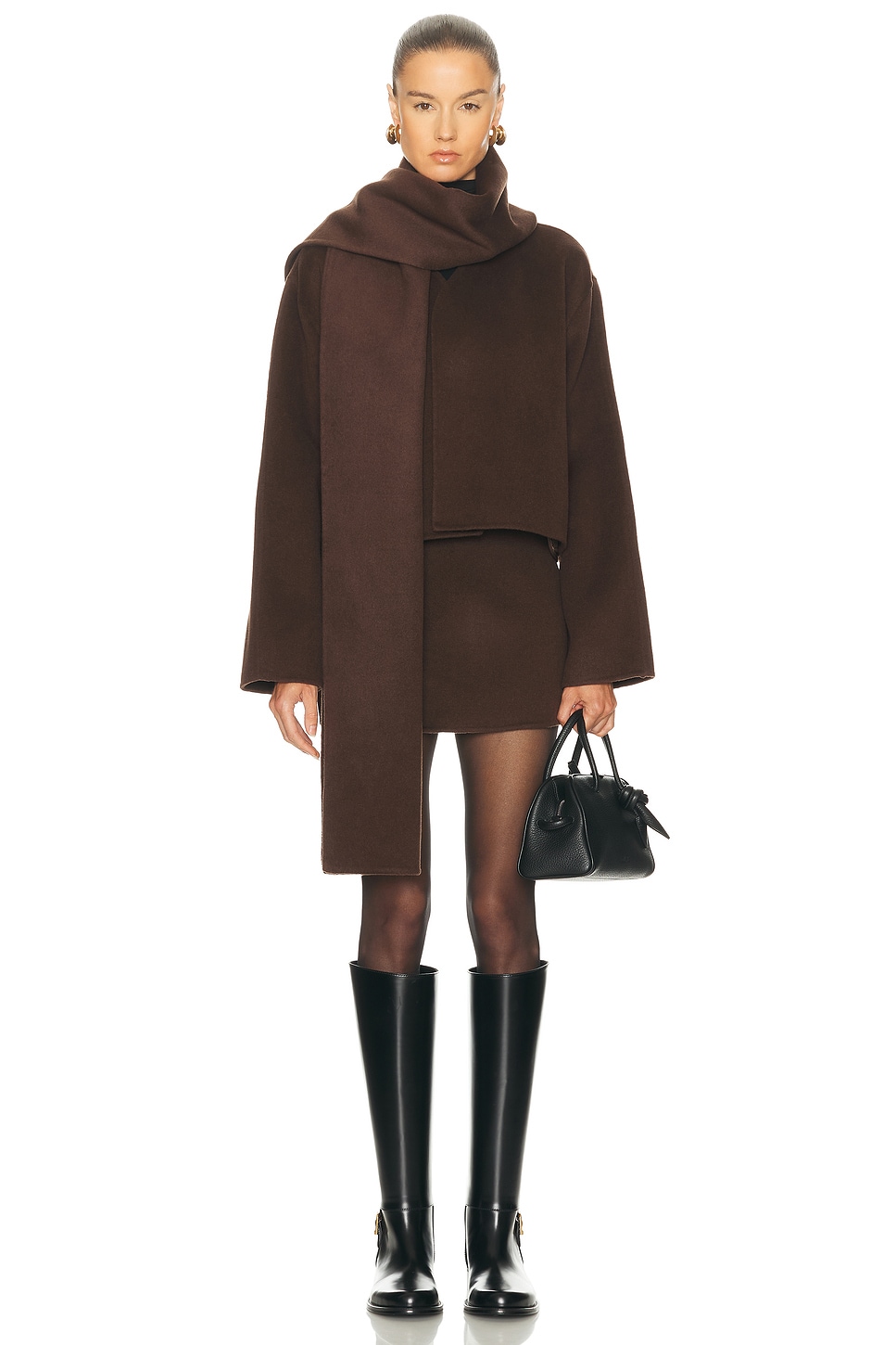 Image 1 of L'Academie by Marianna Milly Wool Jacket in Chocolate Brown