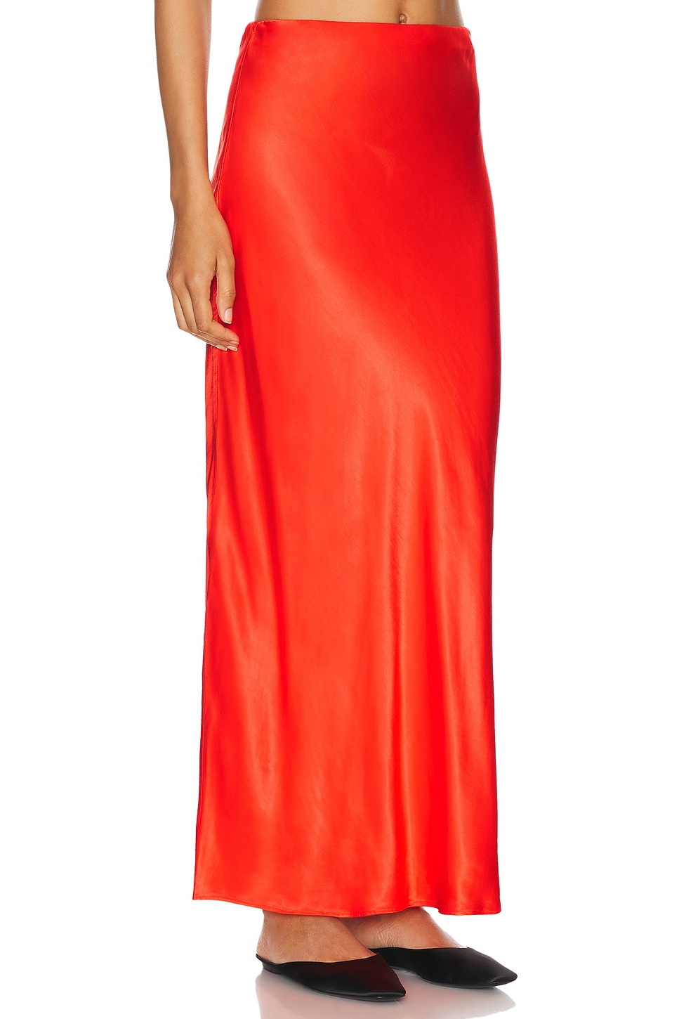 Shop L'academie By Marianna Noemie Midi Skirt In Red Orange