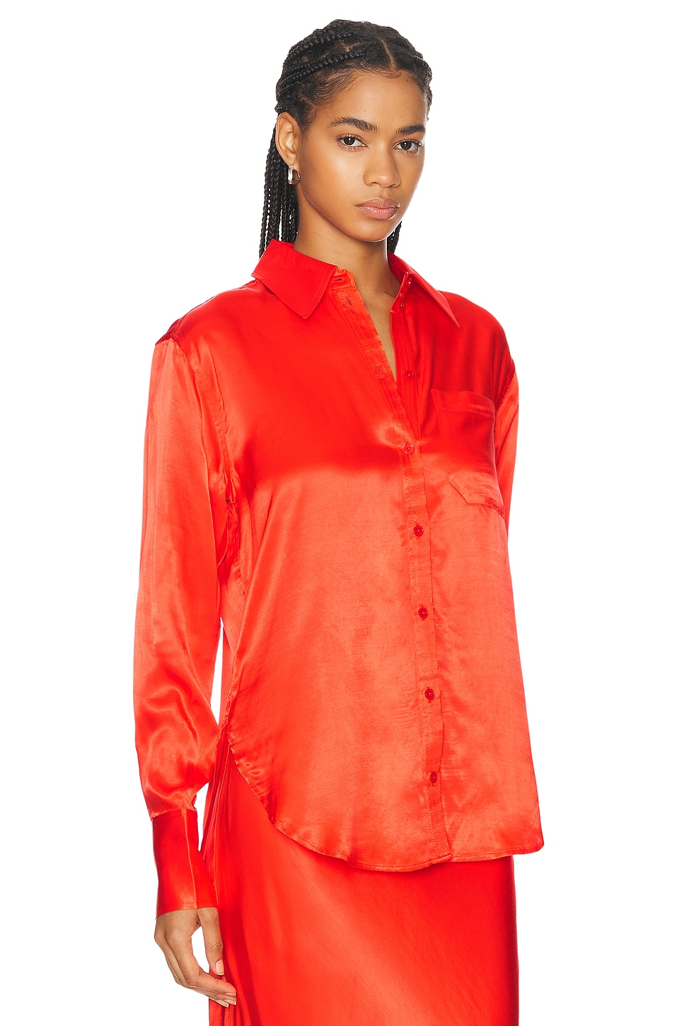 Shop L'academie By Marianna Lenae Shirt In Red Orange