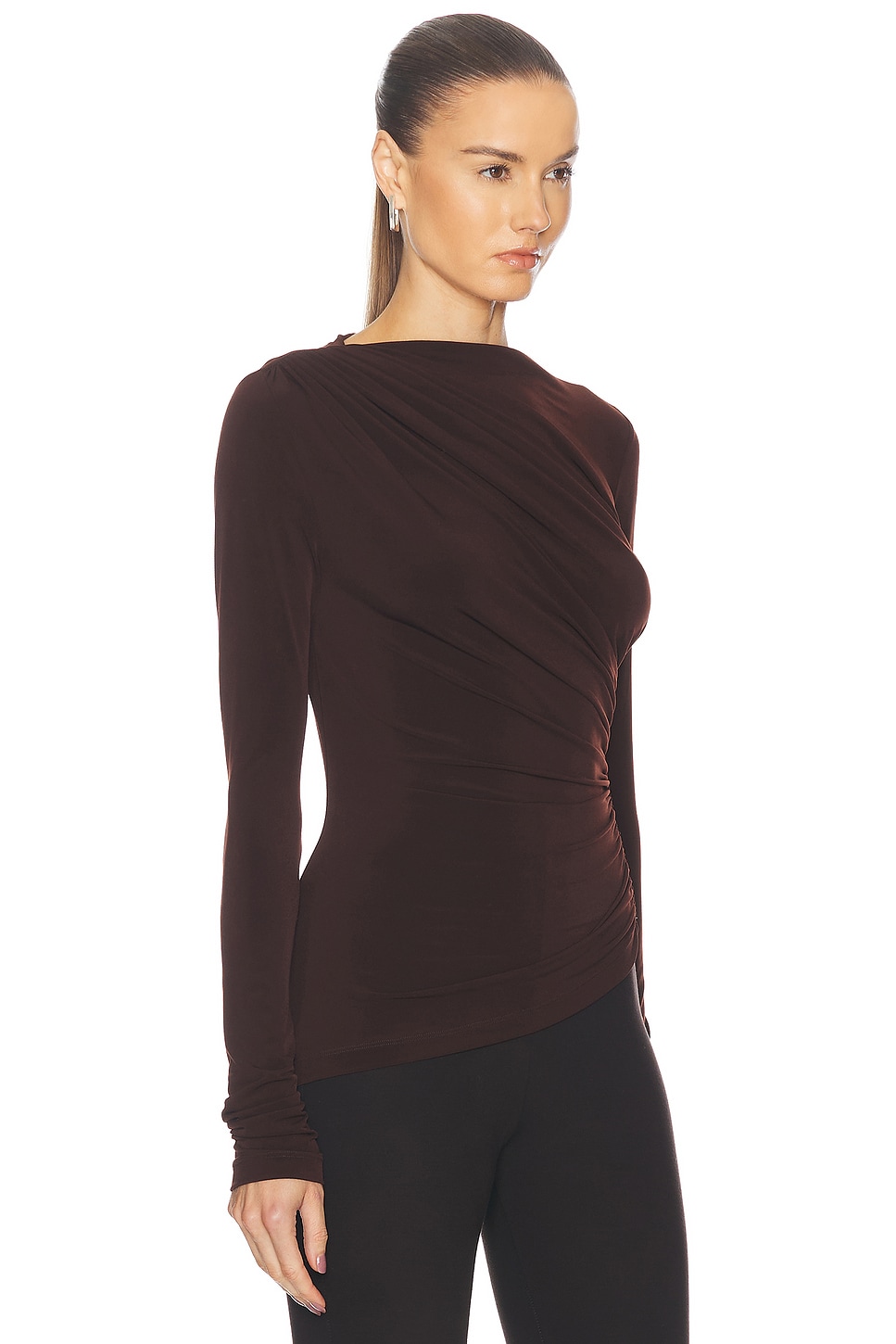 Shop L'academie By Marianna Tullah Top In Chocolate Brown