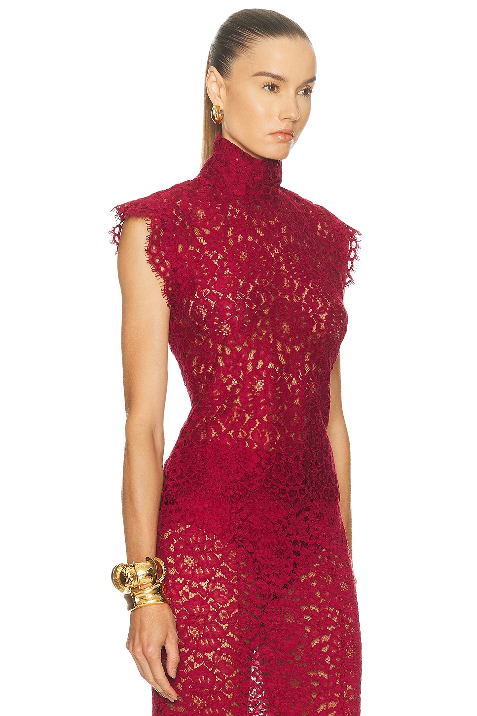 L'academie By Marianna Zelie Top In Burgundy