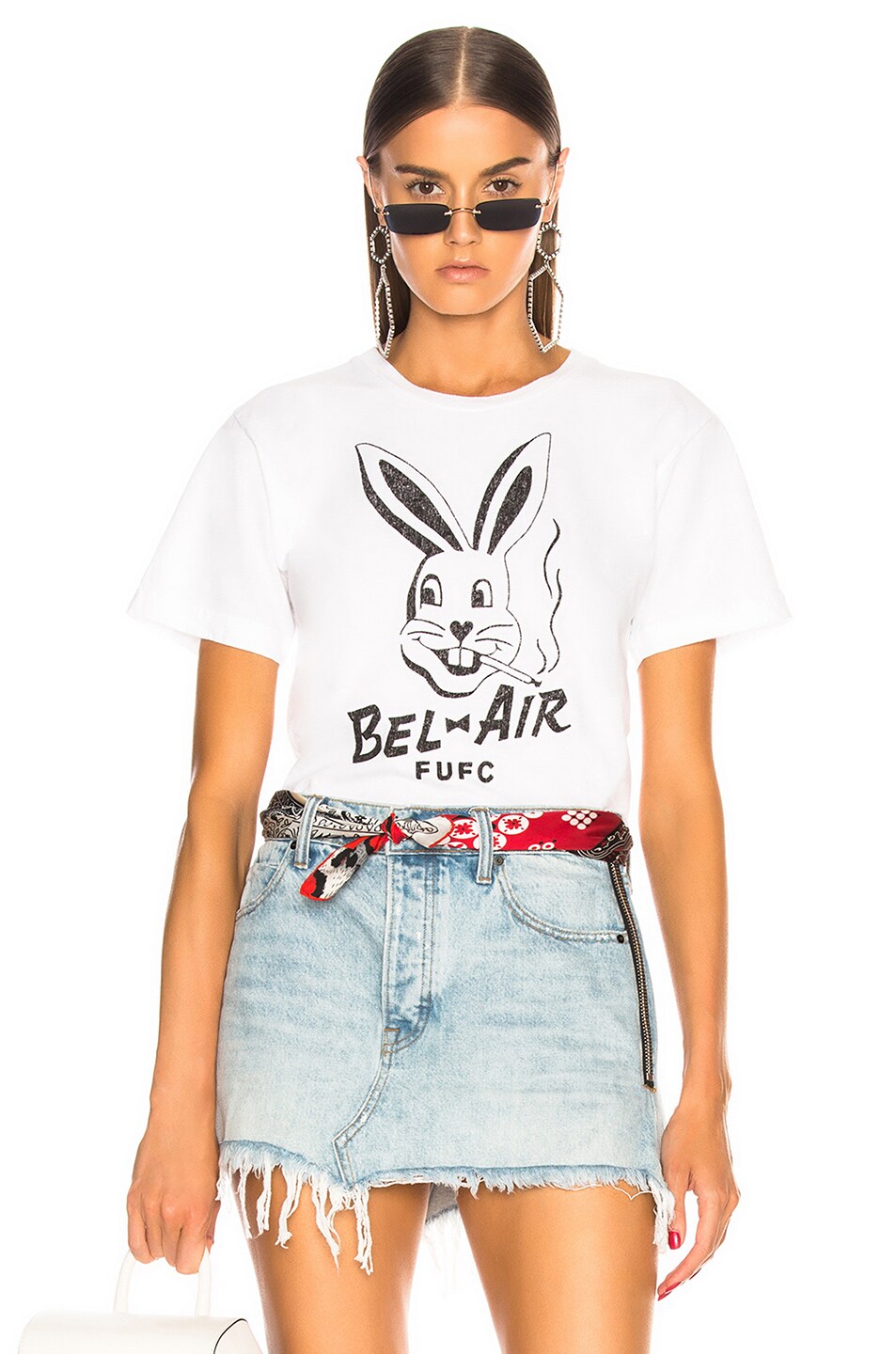 Image 1 of LOCAL AUTHORITY Belair Bunny Crop Tee in White