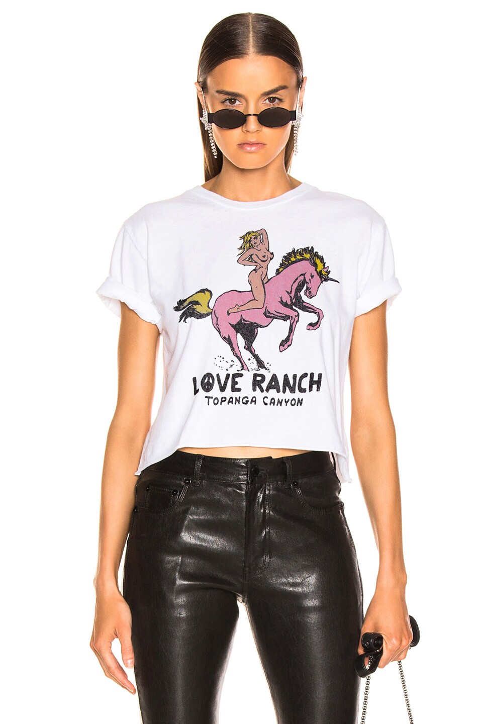 Image 1 of LOCAL AUTHORITY Love Ranch Crop Tee in White