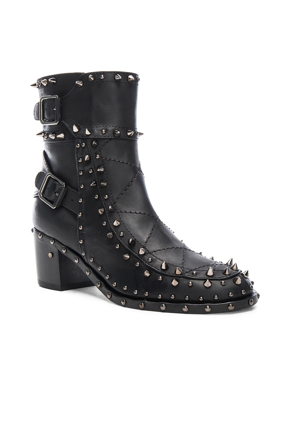 Laurence Dacade Badely Leather Boots in Black & Rutenium | FWRD