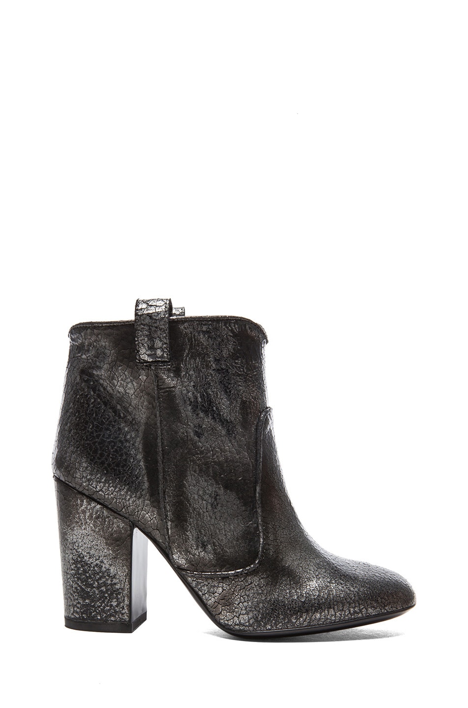 Image 1 of Laurence Dacade Pete Cracked Leather Booties in Ruthenium