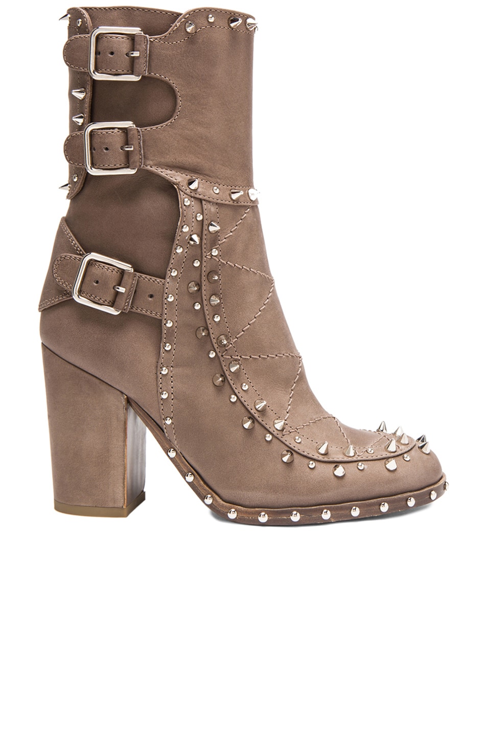 Image 1 of Laurence Dacade Baulence Calfskin Leather Booties in Grey & Silver