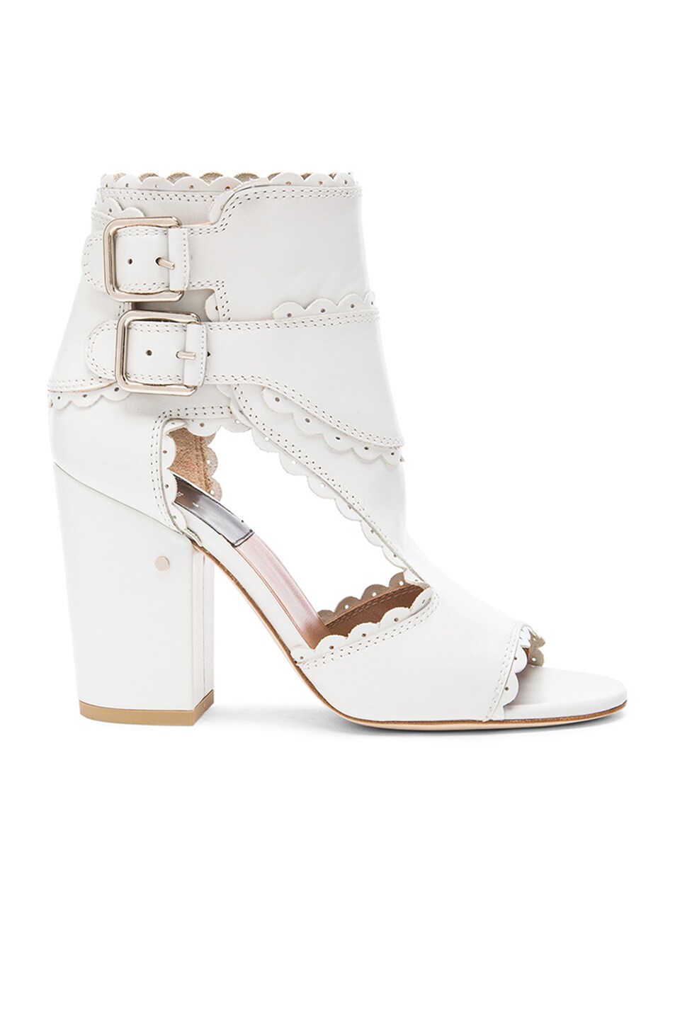 Image 1 of Laurence Dacade Rush Festone Calfskin Leather Heels in White