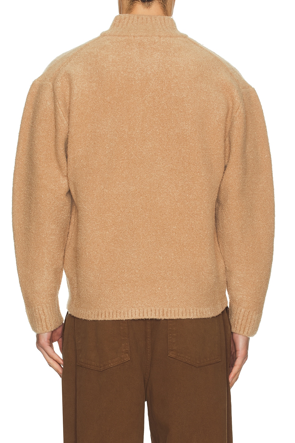 Le17septembre Boucle Half Zip Pullover In Brown