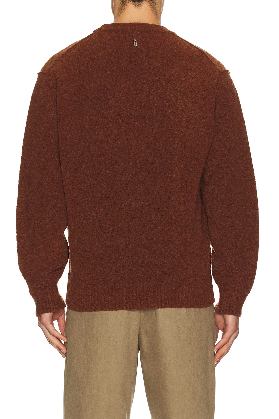Le17septembre Boucle Reverse Seam Pullover In Brown