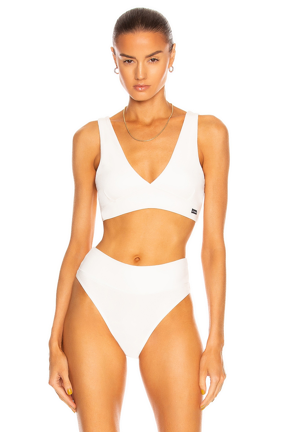 Image 1 of LE BUNS Berta Organic Ribbed Cotton Bralette in Ivory