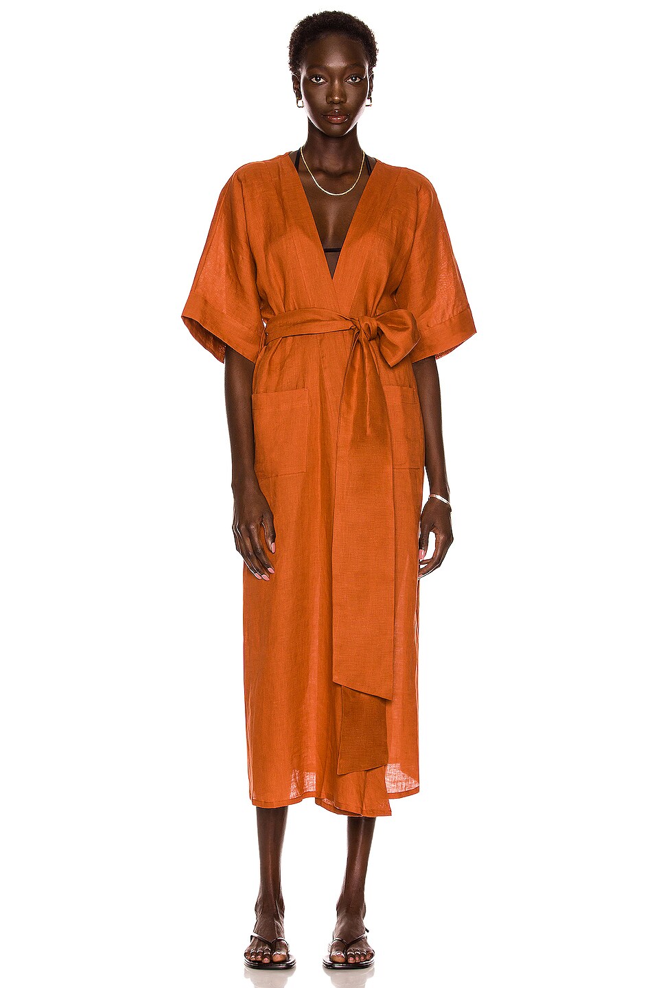 Image 1 of LE BUNS Lilly Organic Robe in Orange