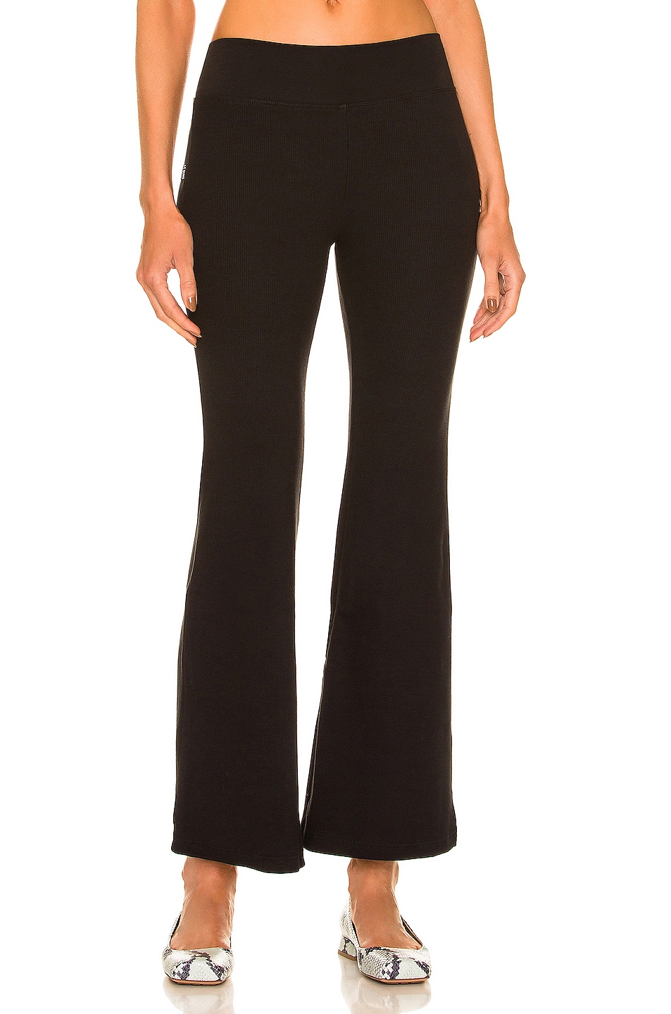 Image 1 of LE BUNS Franny Organic Ribbed Cotton Pant in Black