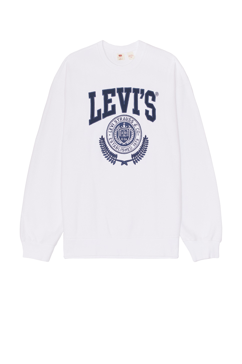 Relaxed Graphic Crew Neck Sweatshirt in White
