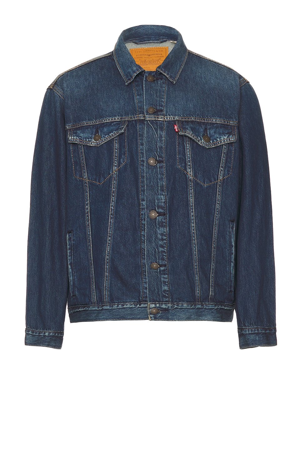 Relaxed Fit Trucker Jacket in Denim-Medium